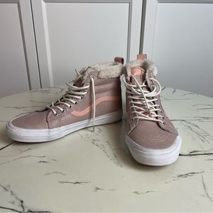 Vans Sk8-Hi platform Womens glitter pink/white SZ 9